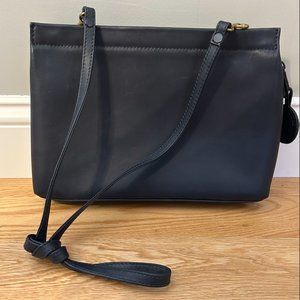 Navy Blue Anne Klein Leather Handbag